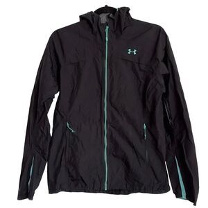 Under Armour Storm Proof Pertex Shield Hooded Rain Coat Black MEDIUM